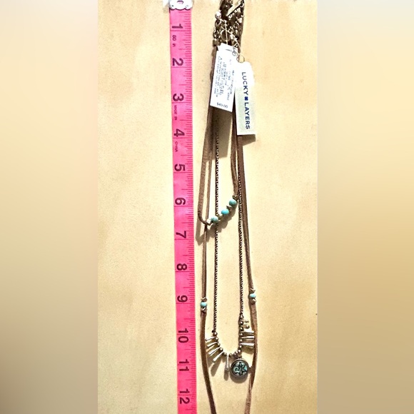 Lucky Brand layers wear 1,2or 3 leather,faux turquoise,silver NWT - Picture 3 of 10